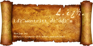 Löwentritt Ádám névjegykártya
